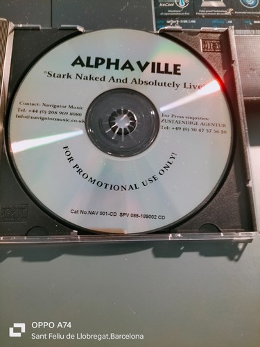 RAR PROMO CD-R. ALPHAVILLE. STARK NAKED AND ABSOLUTELY LIVE. HOJA PROMO - Imagen 3 de 3