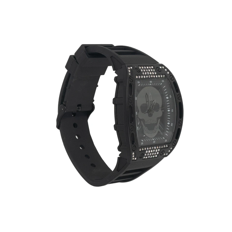 Ed Hardy Men's Matte Black Plastic Strap Watch 42mm - Image 2 of 3