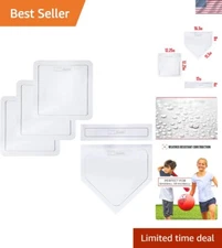 Durable Rubber Baseball Base Set with Home Plate - Setup in Seconds Anywhere