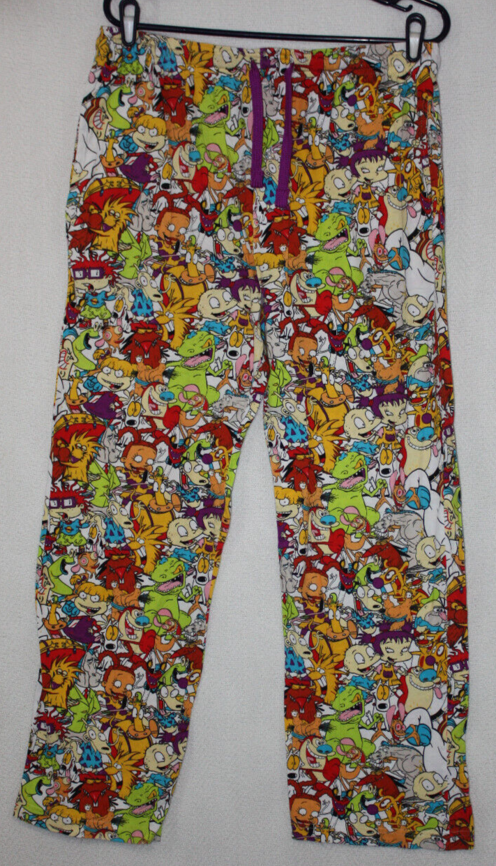 Nickelodeon Sz L (32x28) Cartoon Lounge Pajama Pants Rocko Rugrats Monsters Etc.