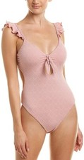 Lucky Brand Women's 237050 All The Frills Keyhole One-Piece Swimsuit Size M