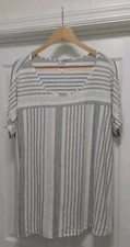 Naif Top Women's Size 3X Short Sleeve Striped Soft Comfort Casual 
