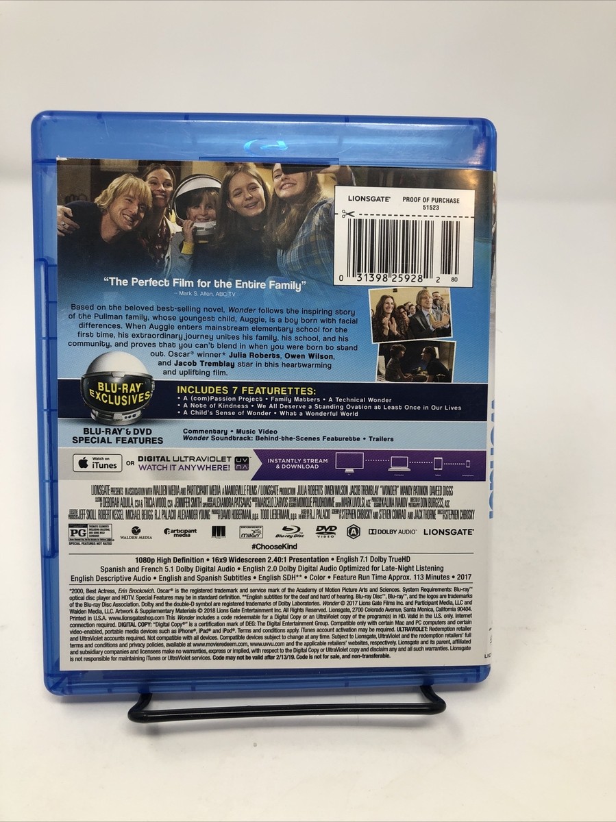 NovelCore　CD、DVD、Blu-ray Wonder (Blu-ray, 2017) Very Good Condition No Digital Code