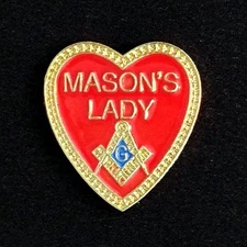 Masonic "Mason's Lady" Lapel Pin (ML-1)