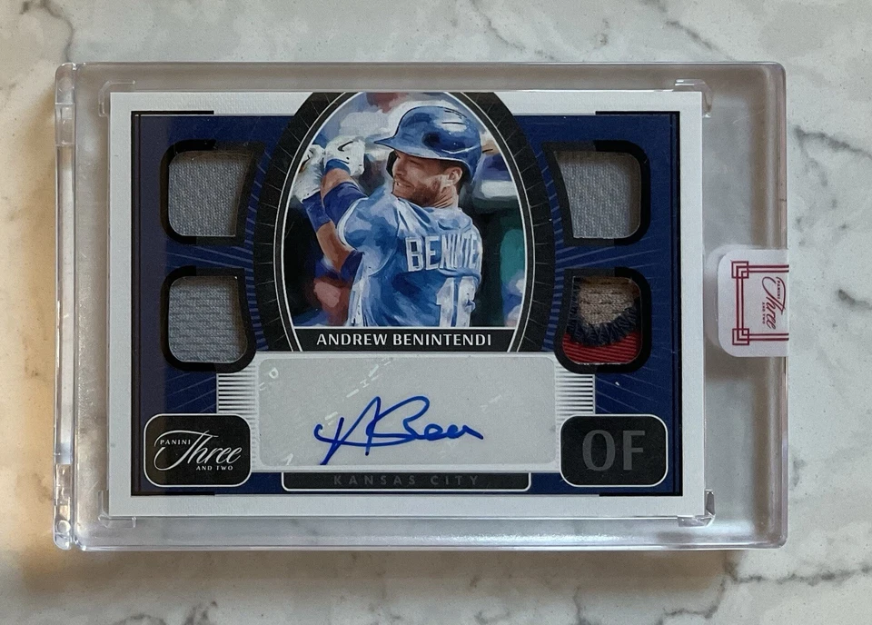 2022 Panini Three and Two Andrew Benintendi Quad Patch Auto Relic /7 #QJA-AB - Image 3 of 4