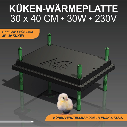 Küken Wärmeplatte 30x40cm (30W, 230V) Geflügel Heizplatte zur Kükenaufzucht - Bild 7 von 7