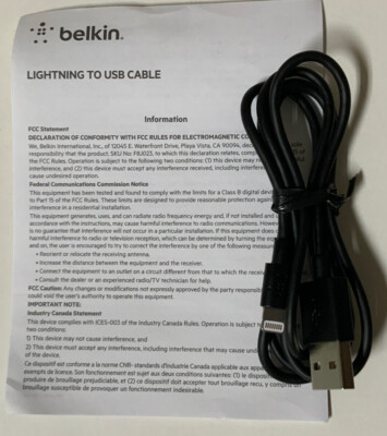   Belkin Mixit Usb Cable To iPhone Connection 3ft,   As Shown