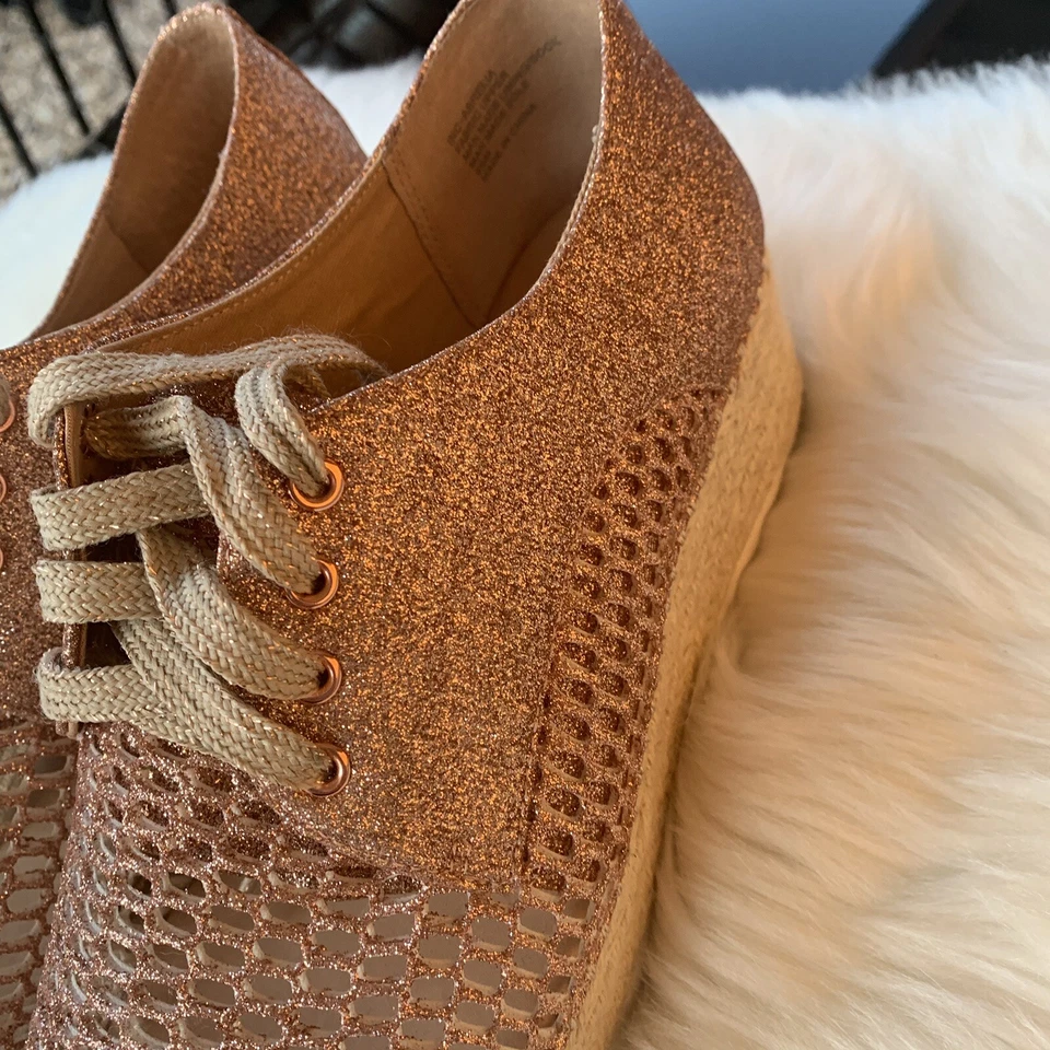 Abrelia Perforated Lace Up Espadrilles Sneakers, Pink 81/2US - Image 4 of 4