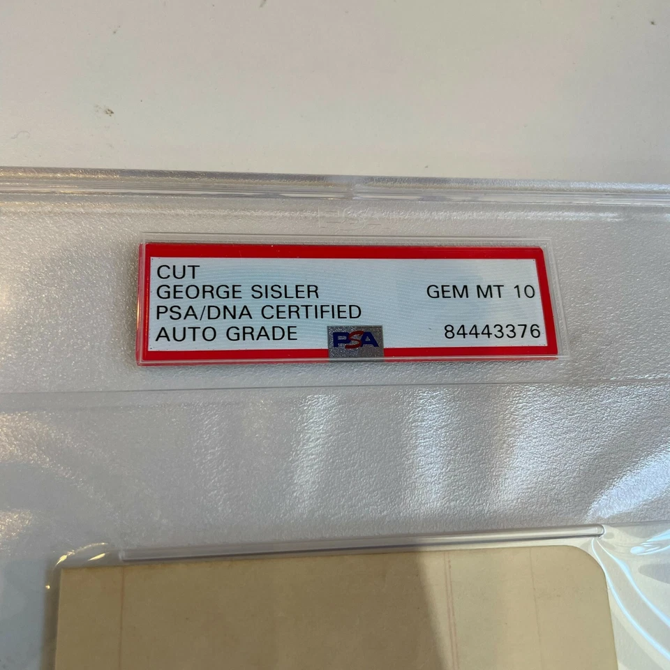 George Sisler Signed Autographed Large Index Card PSA DNA Graded GEM MINT 10 - Image 4 of 4