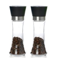 Glass Pepper And Salt Grinder With Ceramic Grinding Mechanism, 8 In (black), Set on sale Glass Pepper And Salt Grinder With Ceramic Grinding Mechanism, 8 In (black), Set on sale