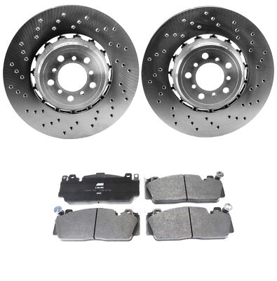 SHW OEM Front Brake Kit 380mm Drilled Disc Rotors & Genuine Pads for BMW F87 M2