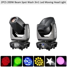 BECEN 2pcs 200W Led Moving Head Light Rainbow Effect 4prism Stage Event DJ Light