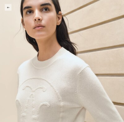 HERMÈS♡オフホワイト 長袖セーター Hermes Cashmere 