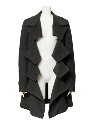 90s HELMUT LANG fly front wool coat 本人期 Helmut Lang Autumn Winter 2003 collection Coat Grey size 40 | eBay