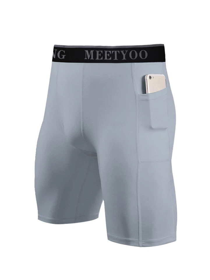 Pantalones Cortos de Compresión para Hombres Ropa Interior Pantalones Cortos Atléticos para Correr Entrenamiento Fitness Foto 3 de 4