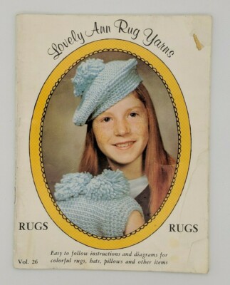 Vintage 1960s Lovely Ann Rug Yarns Patterns for Rugs, Hats, Pillows, and Others