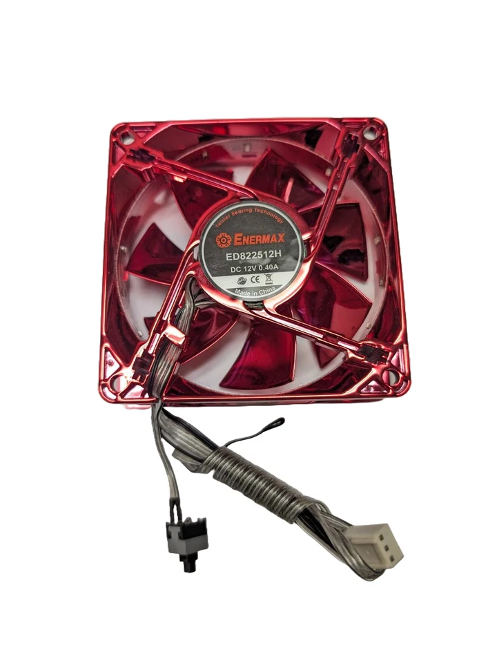 Enermax 80mm x 25mm Twister Bearing Red LED Computer Case 3-pin Fan (Set of 4) - Image 2 of 2