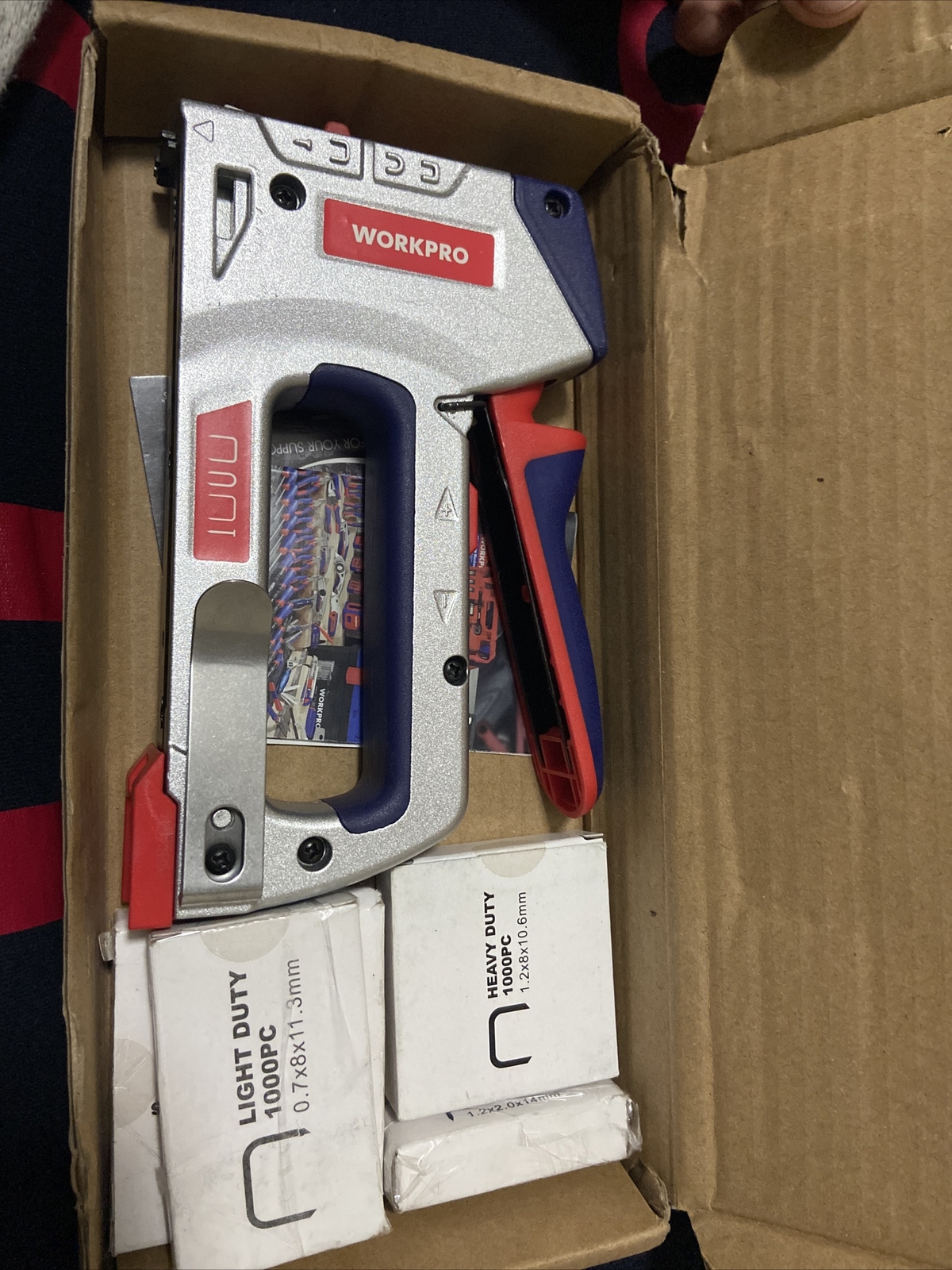 WORKPRO HeavyDuty Staple Gun Kit 4in1 Manual Brad Nailer with 3000