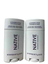 2 Native Deodorant Lavender Rose Paraben and Aluminum Free 2.65 OZ Full Size