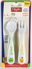 Baby Einstein Playtex Eat  Discover Utensils Duck  Frog Fork  Spoon NOS