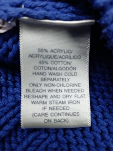 Women's SUSAN BRISTOL Blue Cable Knit Pullover Turtle Neck 3/4 Sleeve Size Med - Picture 7 of 7