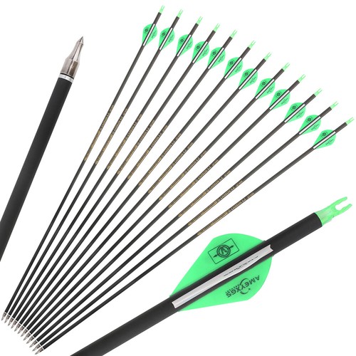 30 Zoll Carbonpfeile SP300-600 Bogenschießen Compound Bogen Recurve Bogen Jagd - Picture 19 of 20