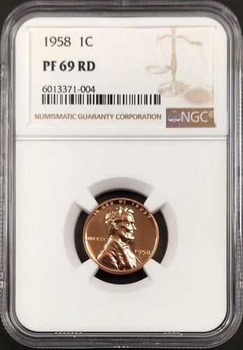 1958 Proof Lincoln Cent certified PF 69 RD by NGC! 