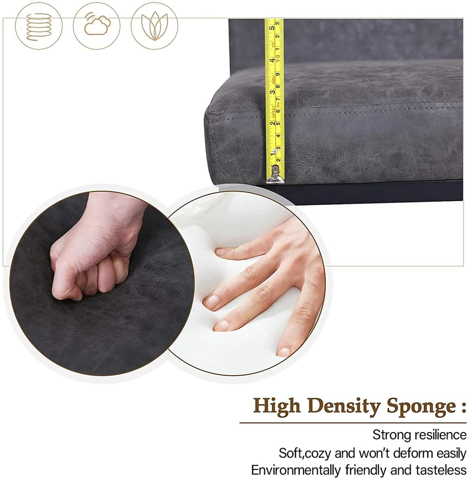 24'' Bar Stools Counter Height Bar Chairs Upholstered Barstools Heavy Duty Gray - Image 2 of 4