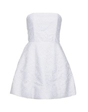 Alice + Olivia White Lace Cotton Dress - Elegant, Size 8, Good Condition, Stain