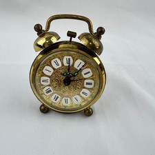 Vintage West Germany Brass Alarm Clock Herita...