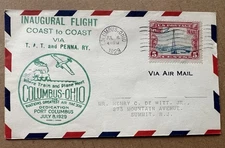 1929 Inaugural Air Mail Cover • Port Columbus Dedication • Roessler Cachet