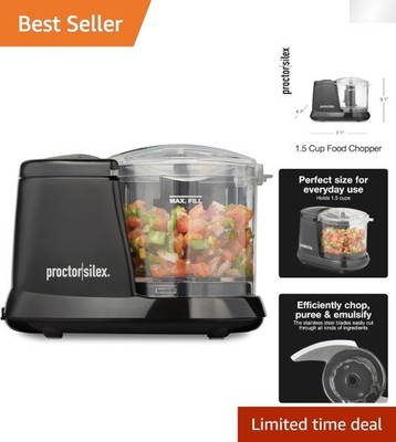 Manual Electric Chopper & Mini Processor: 1.5 Cups for Versatile Kitchen Prep