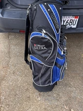 ✨Michelob Ultra Beer 14 Way Golf Bag Carry Cart Bag Black Blue Pro