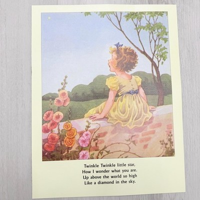 Nursery Rhyme Art Print 11x14 Twinkle Twinkle Little Star Cottagecore Kids Room