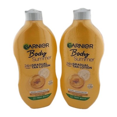 2 Garnier Summer Body Deep Sun Kissed Gradual Tanning Lotion Apricot Oil Vegan 