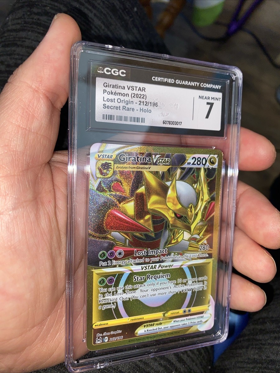 Pokmon TCG Giratina VSTAR 212/196 Lost Origin Secret Gold Holo Rare Card  CGC 7