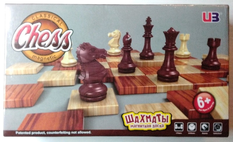 "Classical Chess Set" Magnetic Folding Travel Game 11"×11" Board Opened