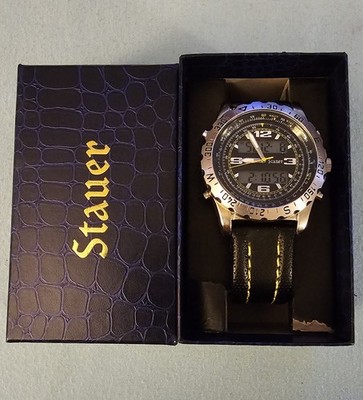New Men's STAUER Centurion Hybrid Chrono 20409  Stainless Steel Analog/Digital