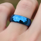 Classic 8mm Blue Tungsten Carbide Ring For Men with Mirror Polish Finish Band — photo 1