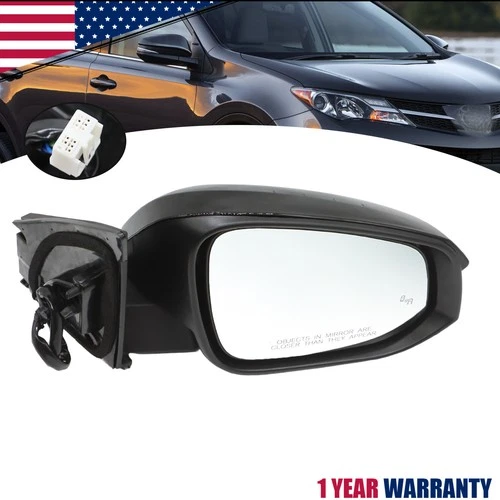 Passenger Right RH Black Power Heated Mirror for Toyota RAV4 2015 2016 2017 2018