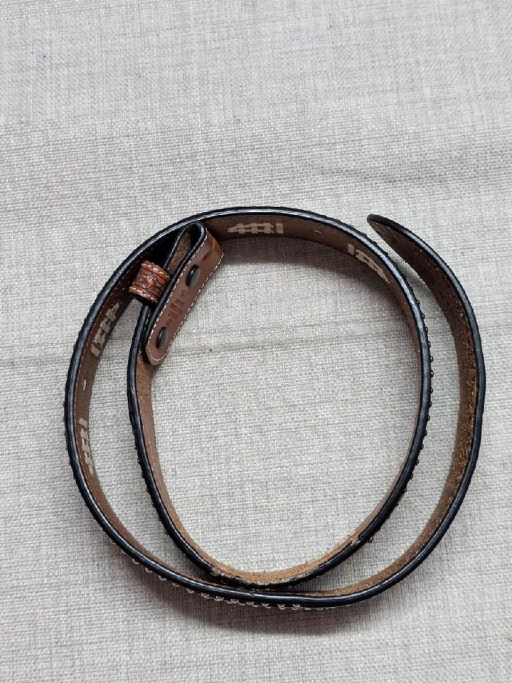 Винтажный с ЗАКЛЕПКАМИ пряжки ремня инструмент кожи 32 коричневый CONCHO Western ковбой y2k - Изображение 3 из 4