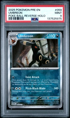 2025 Pokemon Prismatic Evolutions #059 Umbreon Poke Ball - PSA MINT 9