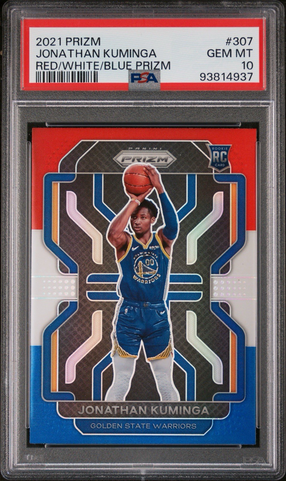 2021 PANINI PRIZM RED WHITE BLUE RWB PRIZM #307 JONATHAN KUMINGA PSA 10 WARRIORS