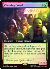 NM Extended Art Foil Cheering Crowd, MTG, Marvel's Spider-Man, Magic, 270
