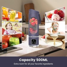 450ml Portable USB Rechargeable Juicer Cup Electric Mixer Blender Smoothie Maker