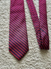 Bonobos Red Navy Striped Slimmer 100% Silk Prep Made In USA