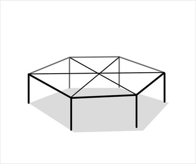 20ft Hexagon High Peak Tent Frame Commercial Anodized Aluminum Frame Only