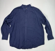 Oak Hill 100% Linen Shirt Men's 2XLT Button Down Beige Tan Long Sleeve Pockets