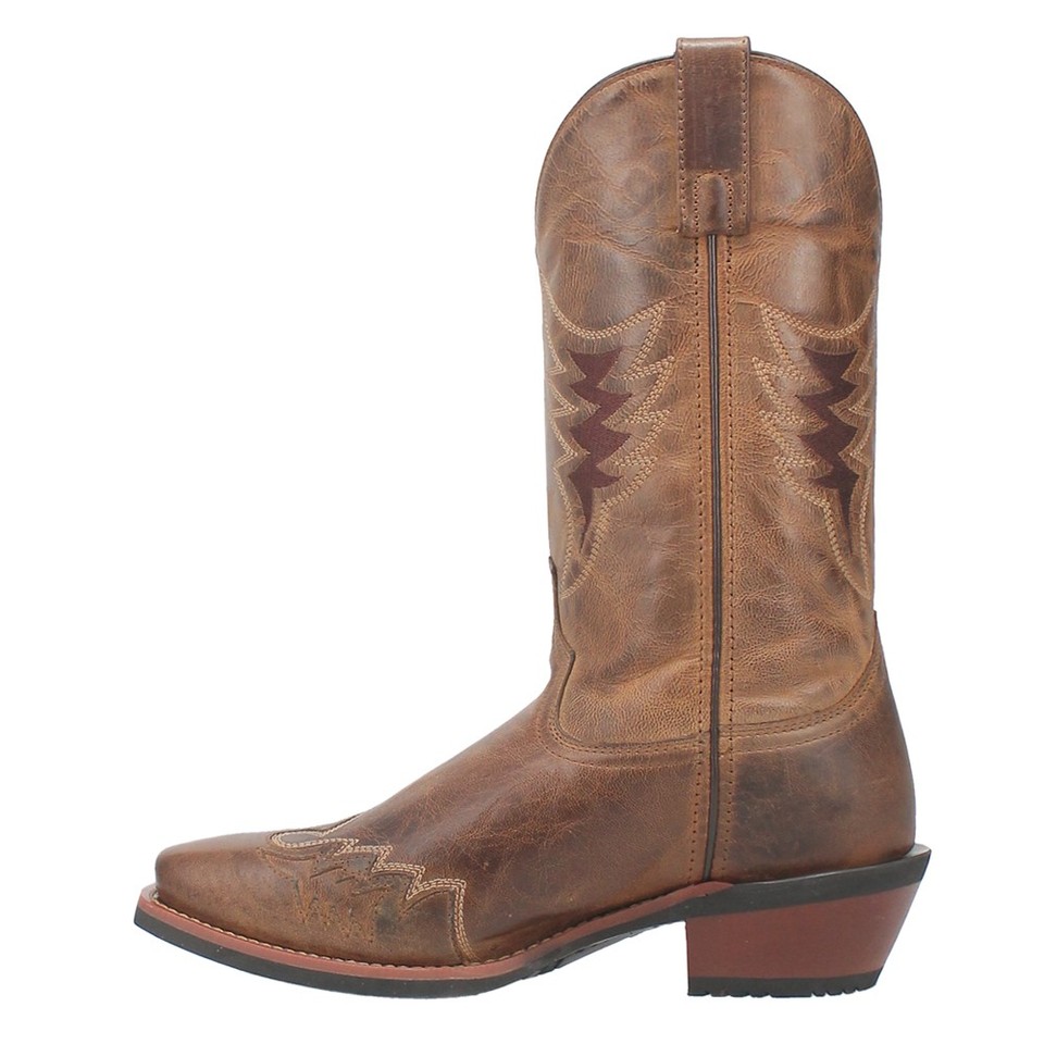 Laredo Men's Williams Leather Cowboy Boot - Square Toe, 12" Mid Calf, Brown - View #10