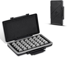 LR44 Battery Case Holder, Water-Resistant Compact Button Coin Cell Batteries ...